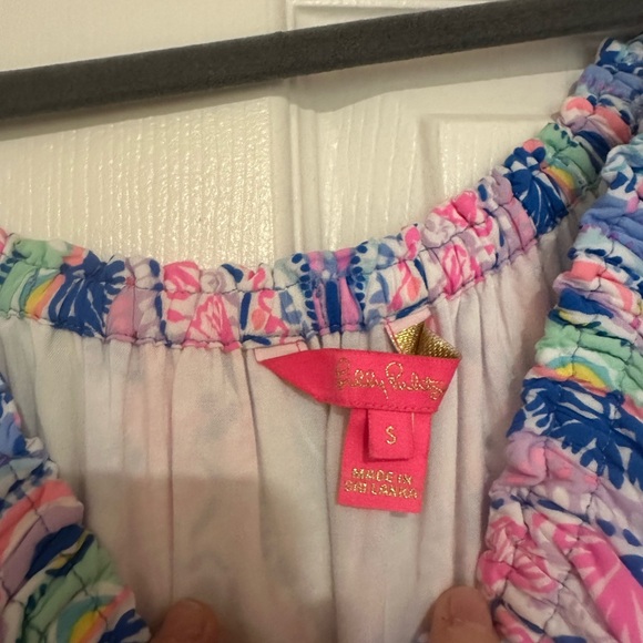 Beautiful Blue off the shoulder Lily Pulitzer Dress Sz S - Picture 3 of 4